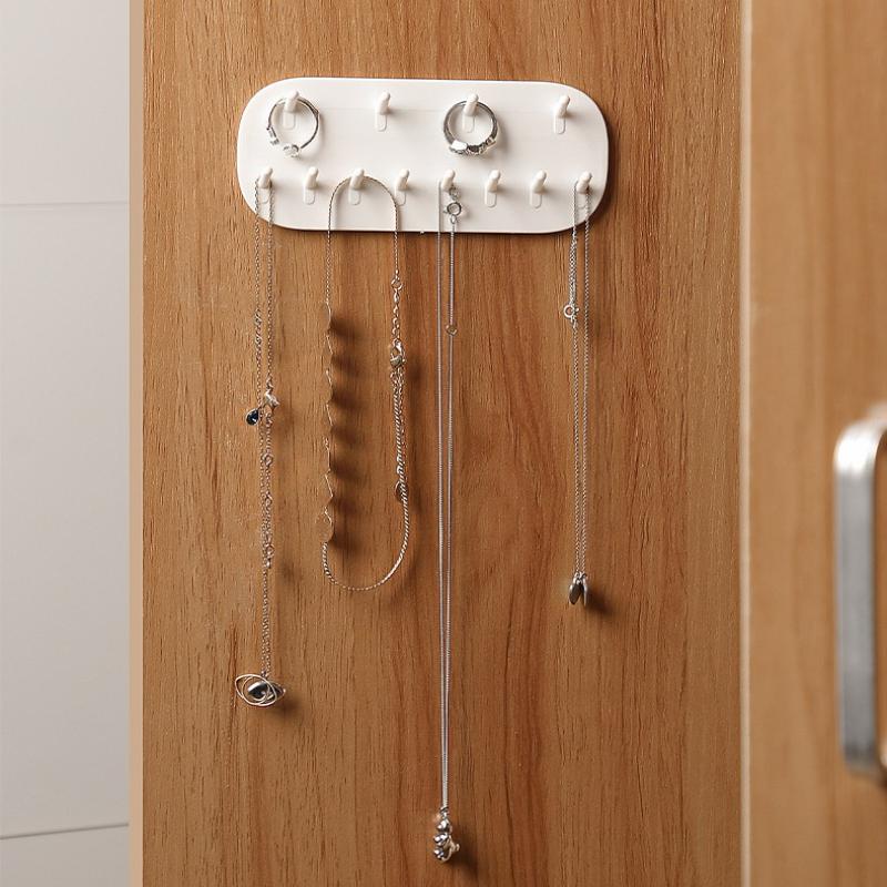 Jewelry Storage Rack, Multi-Functional No-Drill Earring And Necklace Display Rack, Jewelry Storage Hooks