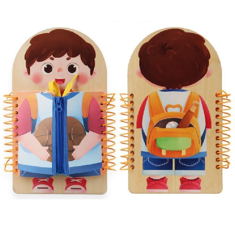 Montessori Holz-Beschäftigungsbrett Früherziehung Kognitives Spielzeug für Kleinkinder