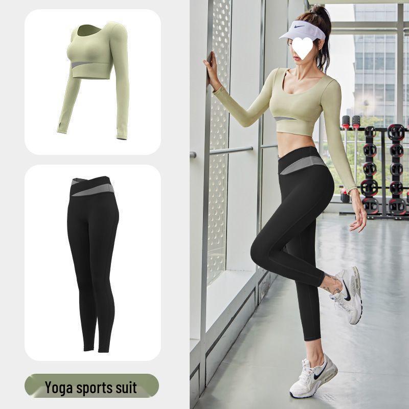Completo da Yoga Donna Senza Cuciture – Asciugatura Rapida, Controllo Addominale, Pantaloni Lunghi per Corsa, Fitness Indoor e Danza