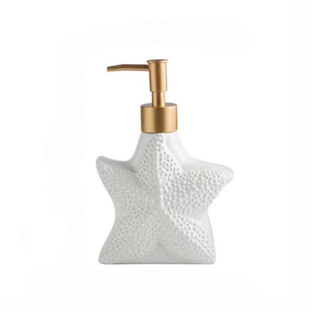 Refillable Ceramic Starfish Lotion Bottle Shell Shape Shampoo Moisture Bottling  for Home