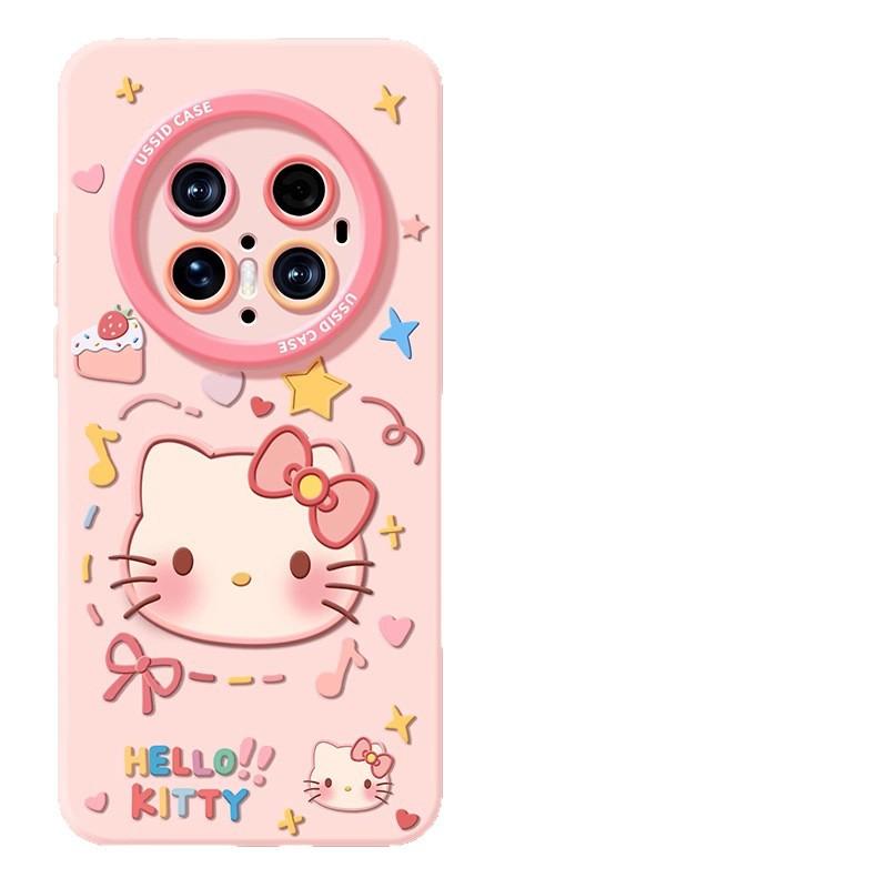 Applicable To Huawei Mate80promax Cake Cat Mobile Phone Case 70pro + Silicone 60 Lanyard 50 Cartoon 40 Sets