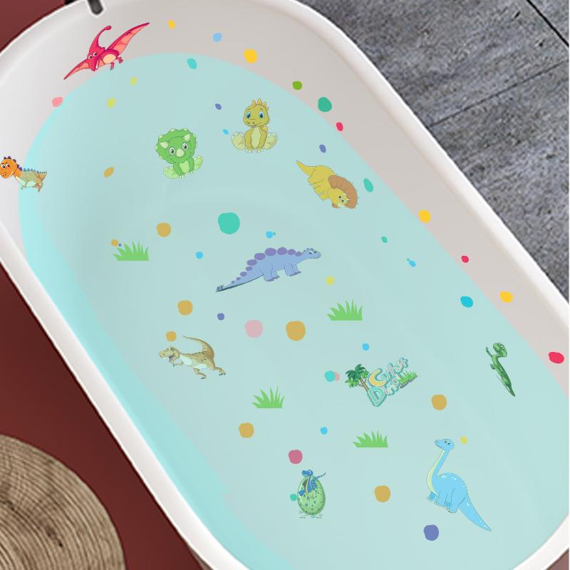 6Pcs/Set Bathtub Decoration Anti-Slip Bathtub Stickers Cartoon Coral Crab Small Fish Pattern Stickers Bathroom Pvc Frosted Batht