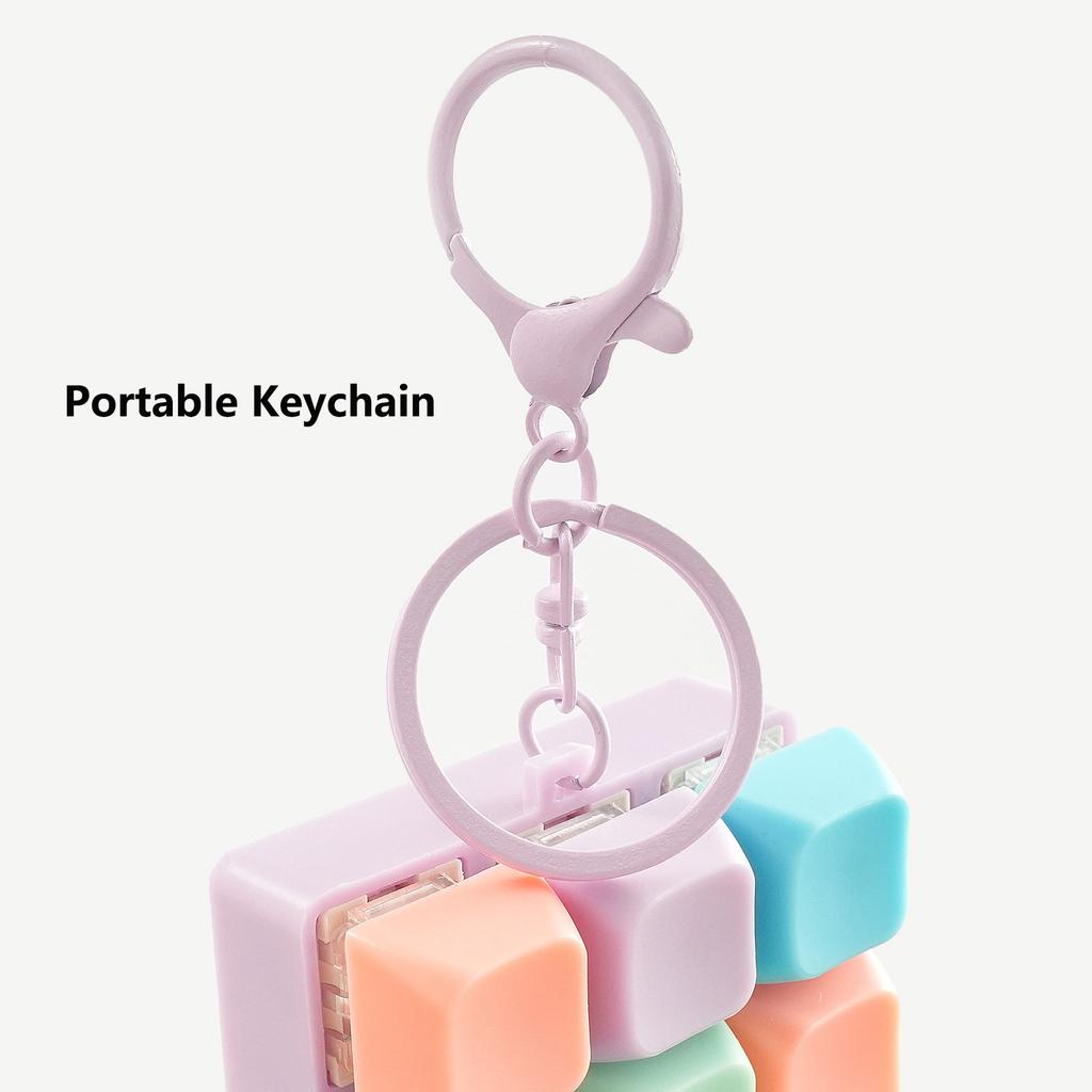 9 Keys Keyboard Fidget Toy Keychain Stress Relief Toys Finger Button Game Antistress Keycap Pendant For Children Adults Gift