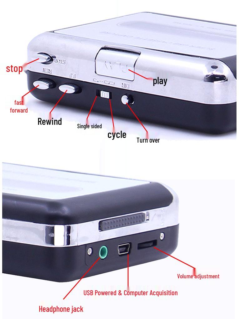 High-Fidelity USB Cassette Converter: Old Model Tape to MP3 Player