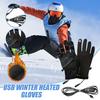 Heated Gloves For Women Electric Touchscreen USB Hand Warmers 3 Settings Winter Mittens Heater For Women Men Commuting Cycling