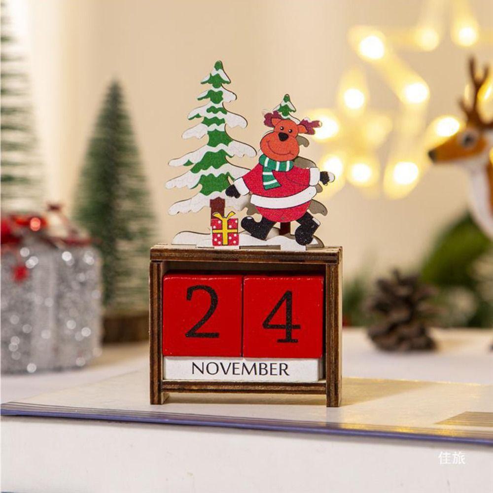 DIY Santa Calendar Ornaments Wooden Christmas Gift Ornaments  Festive Atmosphere