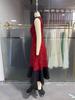 Elegant French-Inspired Red Long Dress