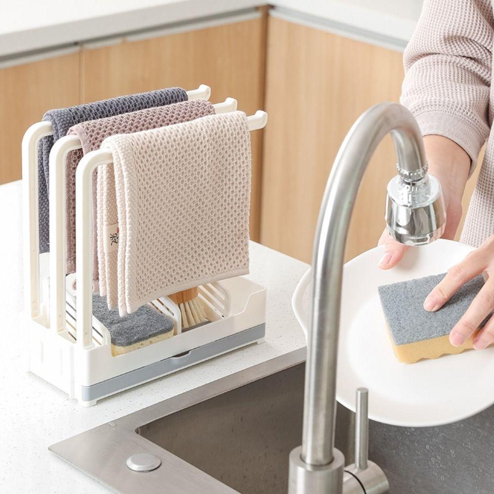 Dishcloth Hanger Sponge Towel Drain Holder Cleaning Brush Storage Tool  Cleaning Supplies Storage