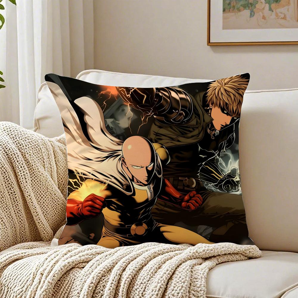 Anime Action OOne Punch MMan Cushion Cover Pillowcase Antidustmite Living Room Sofa Decor Cushion Room