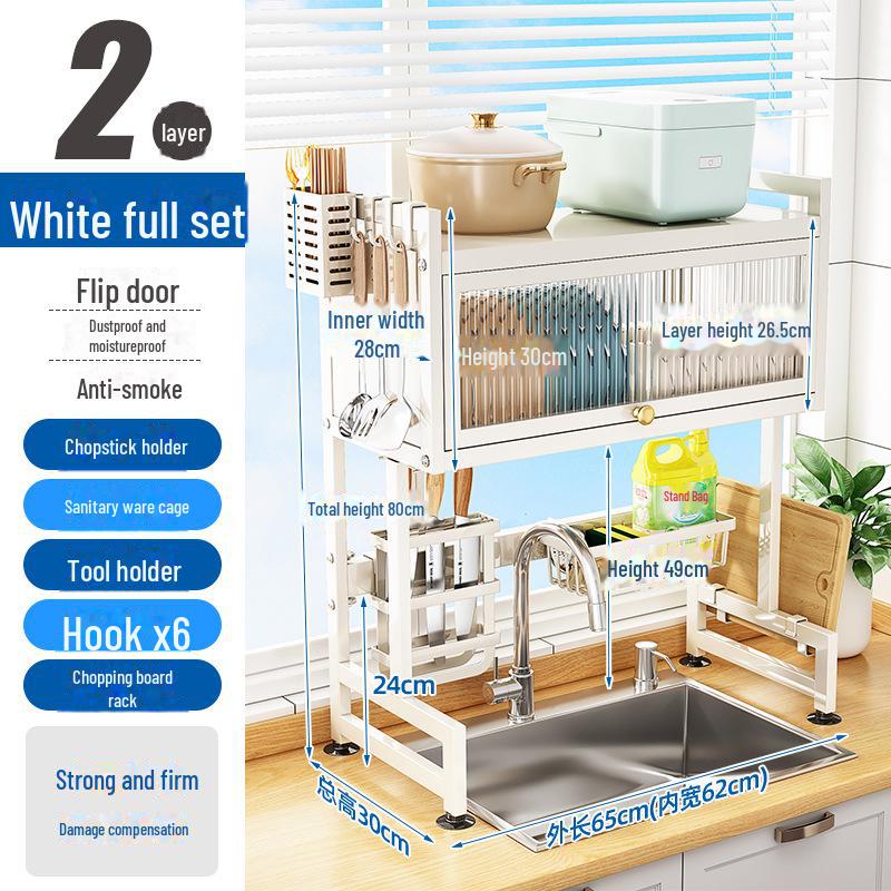 "Multifunctional Kitchen Sink Dish Storage & Drain Rack"