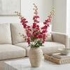 Green Leaves Artificial Larkspur Flower Handmade Faux Hyacinth Flower Branch  Dining Table