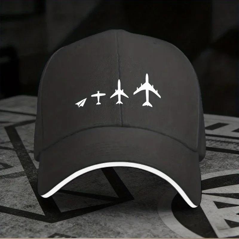 Airplane Evolution Print Baseball Cap Unisex Polyester Casual Snapback Hat Gift For Aviation Fans