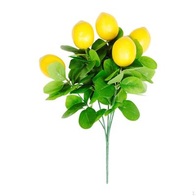 Artificial Lemon Branch Decoration Elegant Fake Plant Faux Greenery Stem for Dining Table