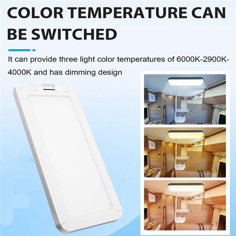 RV Interior Light 96LED 3 Color Dimmable Interior Lighting 12V-30V Ceiling Dome Light For Campers RV Truck