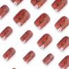 Thanksgiving Maple Leaf Press On Nails Short Square Fake Nails Glossy Fall Maple Leaves Glue On Nails Acrylic Autumn Stick On Nails for Women DIY
