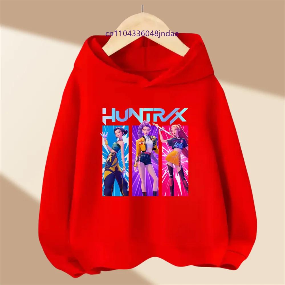 Dětské dívčí anime oblečení Kpop Lovci démonů Ležérní móda Teplá podzimní zimní mikina s kapucí