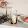 INS Ribbed Glass Cups Drinking Glasses Iced Tea Cup Water Juice Cocktail Glasses Bar Beverages Coffee Mug Kitchen Drinkware
