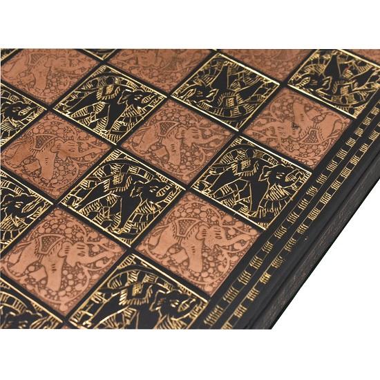 Set de Șah din Metal Alamă de Lux 30,48 Cm cu Piese și Tabla Staunton Francez Cupru, Negru