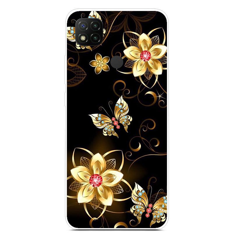 Cute Art Line Daisy Case For Xiaomi Redmi 9C Phone Case Slim Tpu Back Cover For Xiaomi Redmi 9C 9 C NFC Funda PocoC3 Soft Bumper