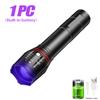 T6 LED UV Flashlight 395nm-Zoomable Ultraviolet Torch for Scorpion Hunting,Fluorescent Detection&Pet Stain Finding (Blacklight)