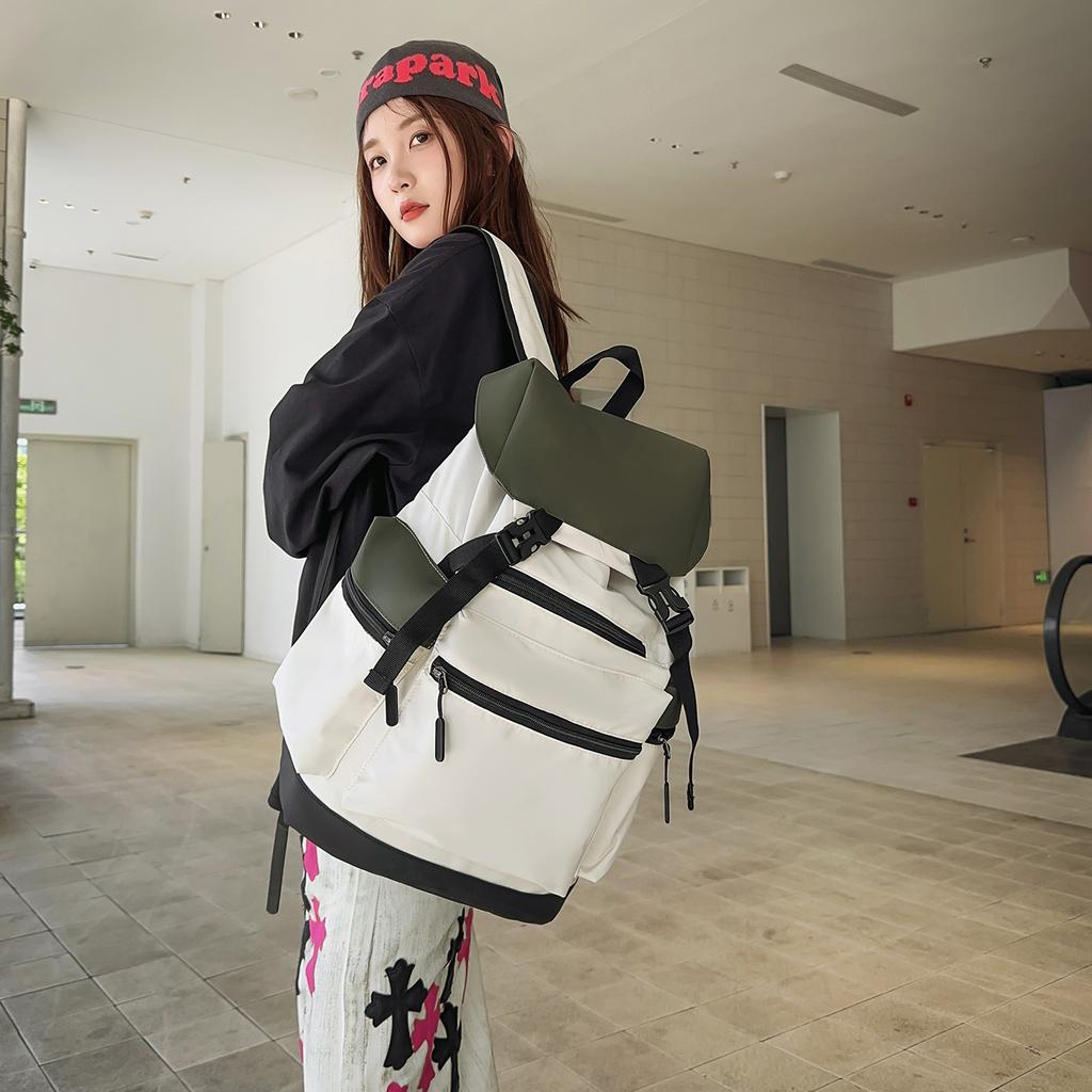 Hong Kong style fashion couple tooling bag tide brand new backpack Korean version Harajuku outdoor backpack college student backpack