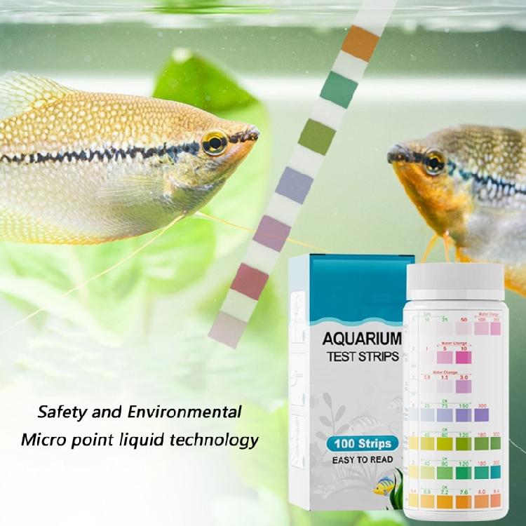100Pcs Water Quality Test Strips Water Tester Paper Fish Tank Water Quality Test Strips for Aquarium Water Testing
