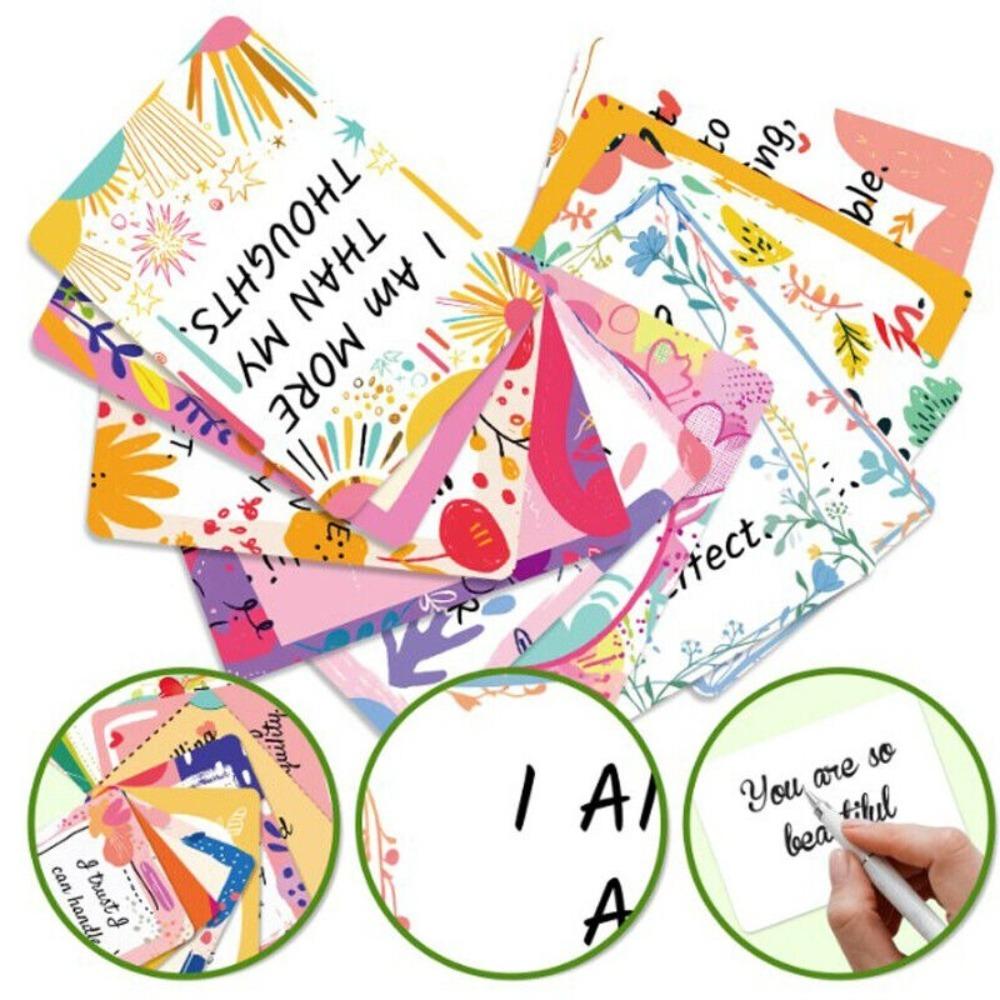 

50Pcs Colorful Inspirational Cards Kraft Paper Motivational Cards Creative Postcard for Women