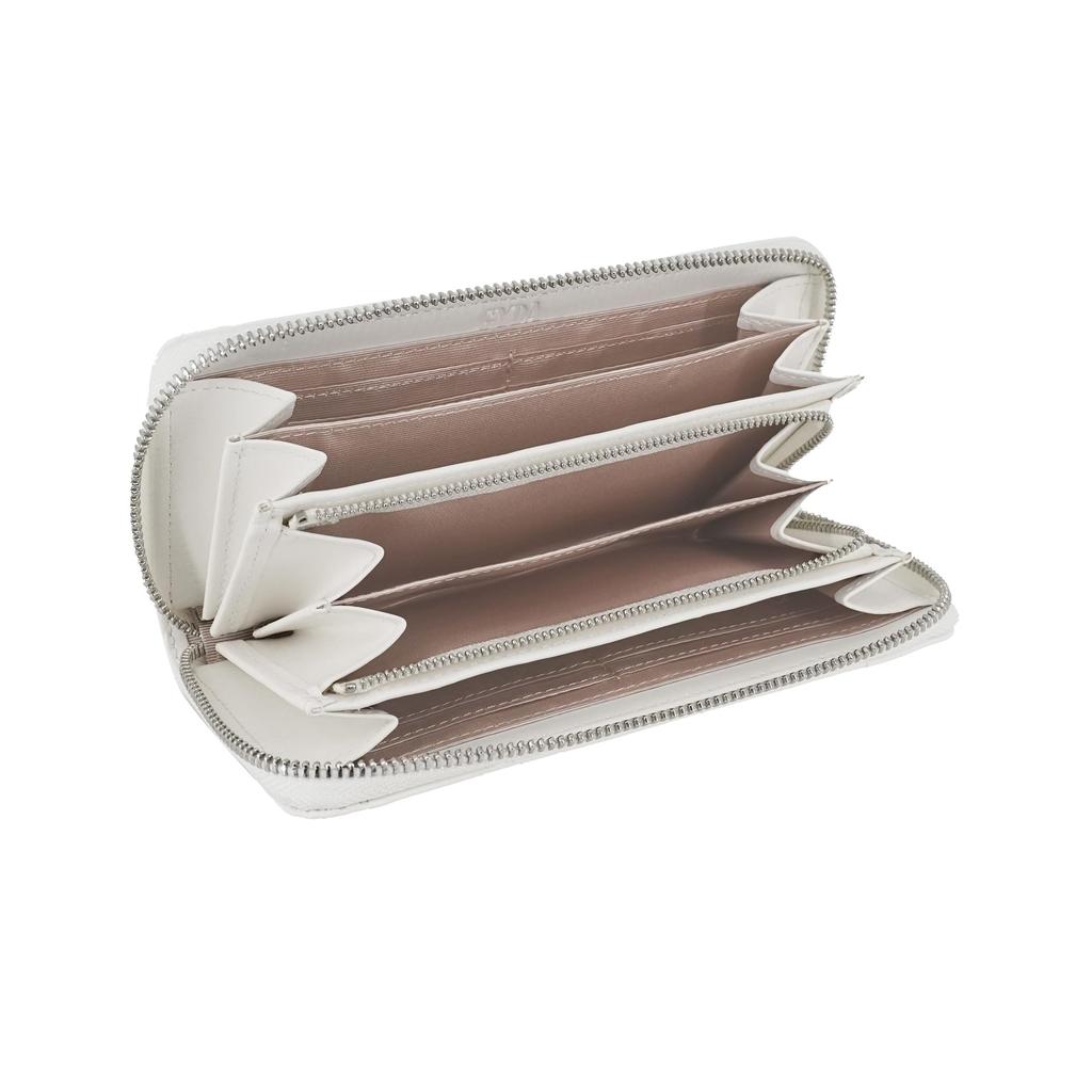 Jada Round Zip Long Wallet Circle Metal White FREE GY-W301 GY-W301