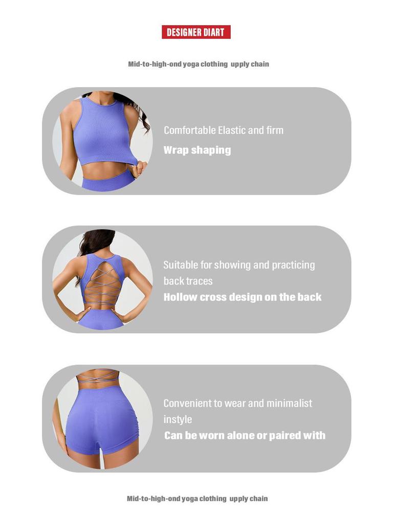 Women's High Waist Ruched Yoga Pants Set - Quick Dry, Ribbed, Solid Color Fitness Sportswear