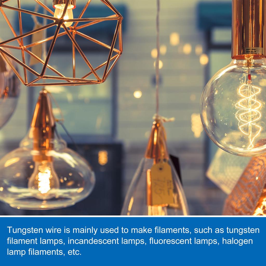 uxcell Tungsten High Purity Tungsten 1mm Diameter x 3 Meters for Light Bulb Tungsten Filament Metal Electronics Wire, 99.99% Wire, Length,