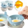 Double Cavity Egg Poacher PP Plastic Poached Egg Cup Practical Egg Steaming Tray  Home Kitchen