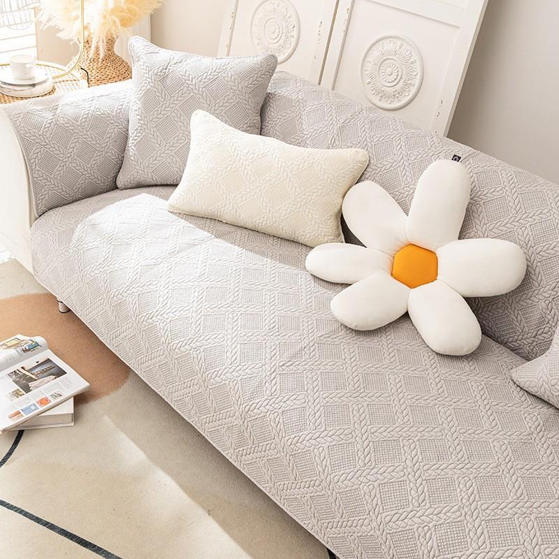Water-washed Cotton Sofa Cushion All-season All-purpose Cotton Cushion Simple Anti-slip Cover Cover and Towel