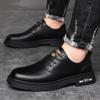 Men's Shoes Autumn Formal Men's Big Head Leather Shoes Platform Soles Casual Retro Low-top Martin Shoes Men 2025