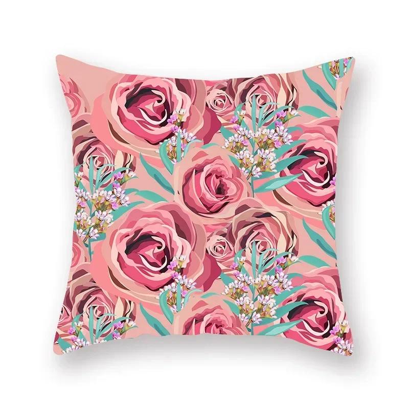 Flower Cushion Cover Pineapple Floral Pillow case Decorative for Sofa Car Seat Living Room Home Decor Soft Summer Covers 45x45cm