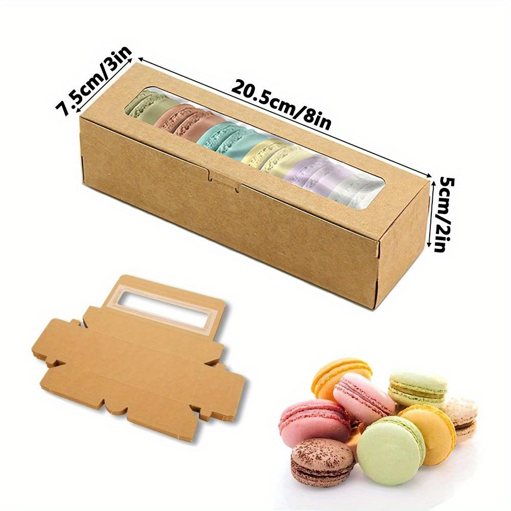 20 stk Makronbokser Rektangulær Papir Gaveeske Flip-Top Gaveesker for 6-8 Makroner Dessertbokser for Kjeks Godteri Hjemmebaking Restauranter