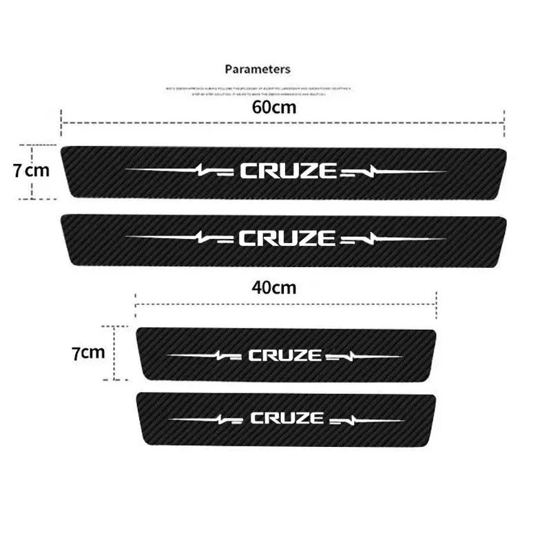 

Leather Carbon Fiber Car Door Sill Threshold Protector Stickers for Chevrolet Cruze Badge Rear Trunk Anti Scratch Bumper Strips