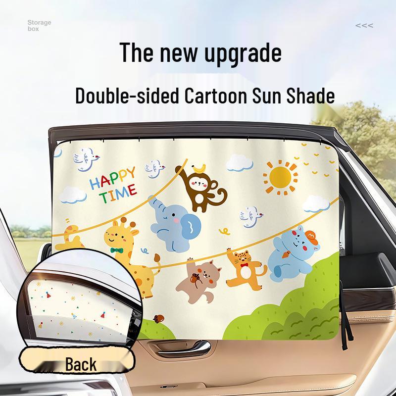 Double-Sided Car Sunshade Curtains for Light-Blocking - Ideal for Children's Windows