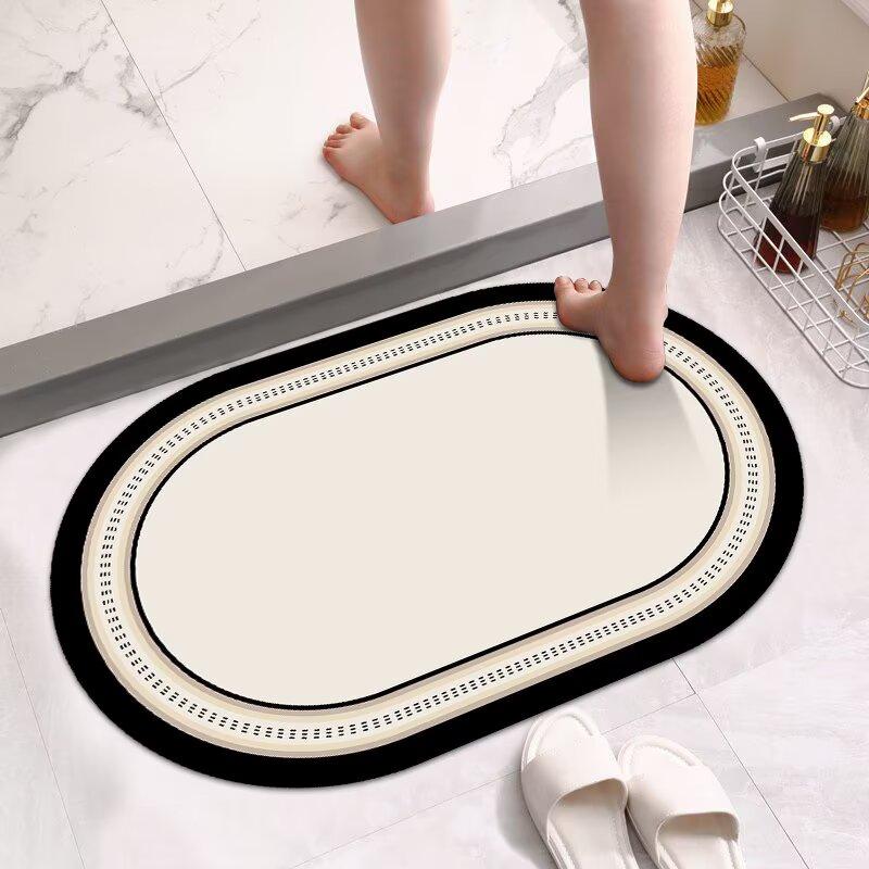 Thickened Bathroom Floor Mat, Diatom Mud Absorbent Mat, Toilet Door Foot Mat, Toilet Quick-drying Non-slip Carpet