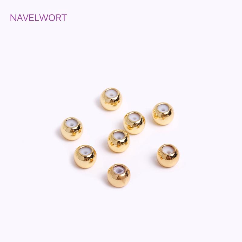 18K Gold Plated Insert Silicone Spacer Beads Accessories For Jewelry Making Findings