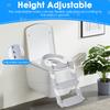 Potty Training Seat Ladder With Anti Slip Pad Comfortable Adjustable Height 2 In 1 Potty Training Toilet for Kids Boys Girls