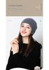 Women's 100% Pure Cashmere Korean Style Striped Hat - Hand-Knitted, Warm, Brimless Dome for Autumn & Winter