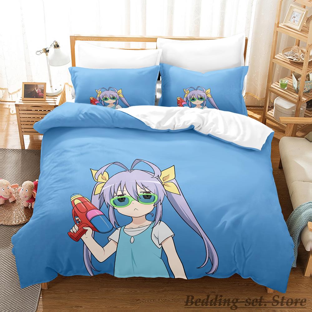 Non Non Biyori Bedding Set Single Twin Full Queen King Size Bed Set Adult Kid Bedroom Duvetcover Sets Anime Girls