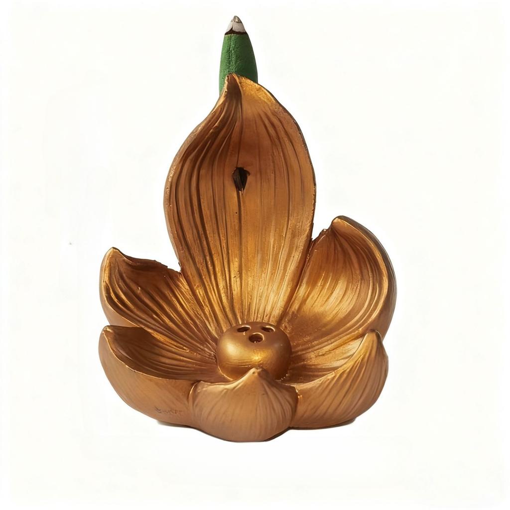 1Pc Lotus Seat Backflow Incense Resin Craft Diffuser Multifunctional Home Decor Suitable for Yoga and Meditation Send