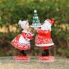6 Styles Cute Santa Claus Ornaments Cartoon Unique Resin Santa Claus Statues Exquisite Christmas Ornament Desk