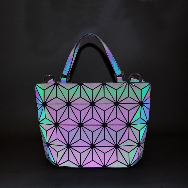 Neue Geometrische Bucket Bag Umhängetasche Damen Große Kapazität Messenger Bag Rhombus Tragbare Tragetasche