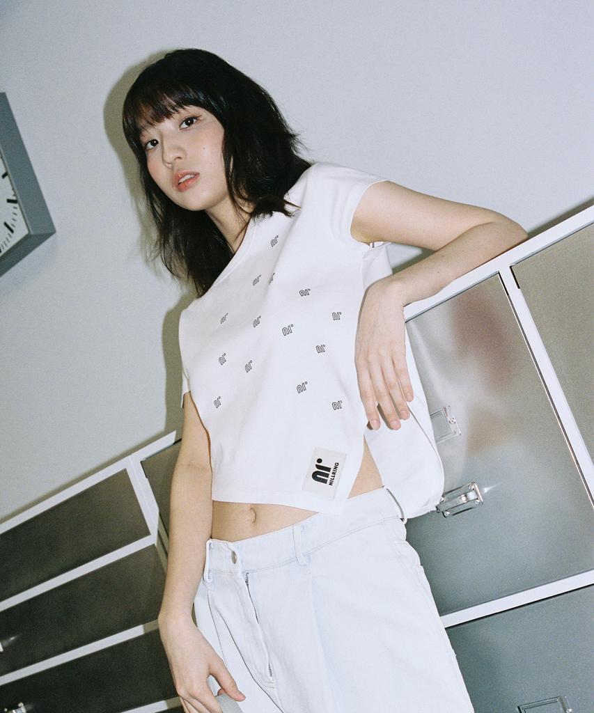 NILLRING T10.00 Unbalanced Short-Sleeved Print T-Shirt