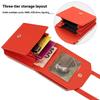For Samsung Galaxy Z Flip7 5G Case Card Bag Kickstand PU Leather PC Phone Cover with Strap