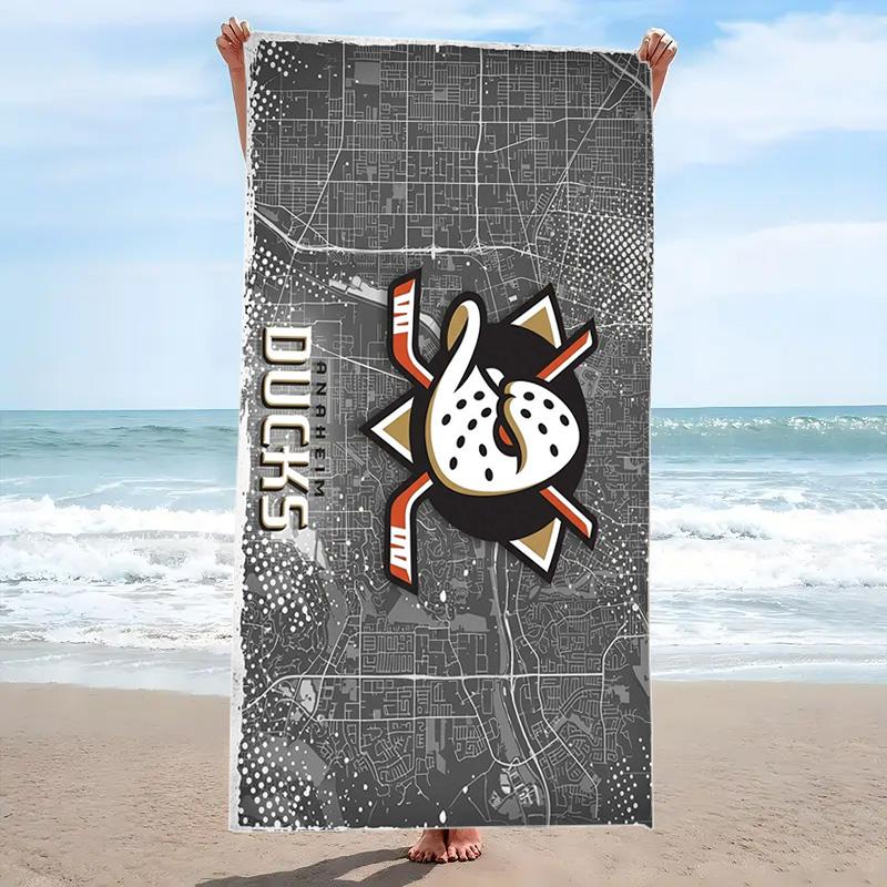 Anaheim Ducks Print Beach Towel, Large Soft Quick Dry Towel for Beach Camping Swimming