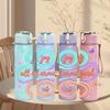 1PC My Joy All Around Us Swirl Art 750ml Color Plastic Sports Water Bottle Leakproof Flip Straw Lid Suitable for Sports Office Home Use