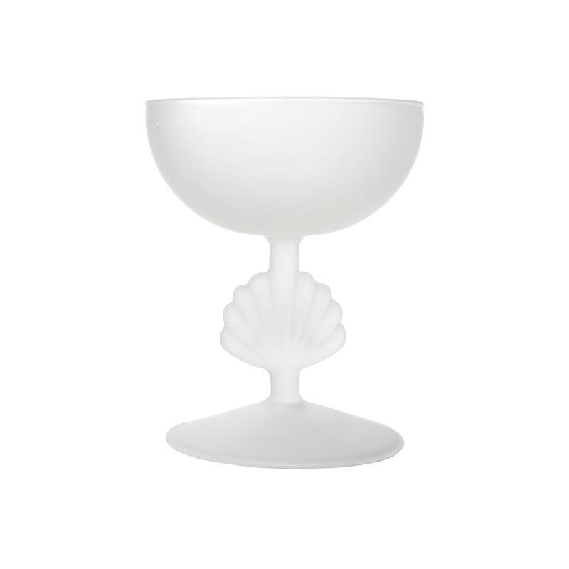 

High-value pink frosted shell niche glass cocktail glass, personalized high-end girls glass wine glass